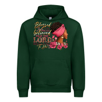 Forest Green Blessed is she who has believed afro woman Urban Hoodie - RanaPortraitStore