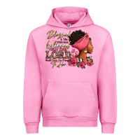 Fuchsia Pink Blessed is she who has believed afro woman Urban Hoodie - RanaPortraitStore