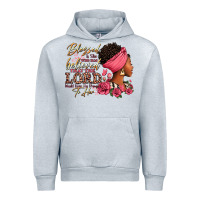 Heather Grey Blessed is she who has believed afro woman Urban Hoodie - RanaPortraitStore
