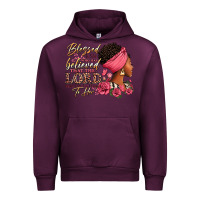 Mauve Wine Blessed is she who has believed afro woman Urban Hoodie - RanaPortraitStore