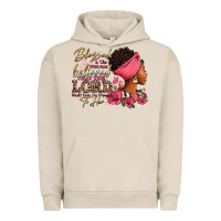 Pigment French Oak Blessed is she who has believed afro woman Urban Hoodie - RanaPortraitStore
