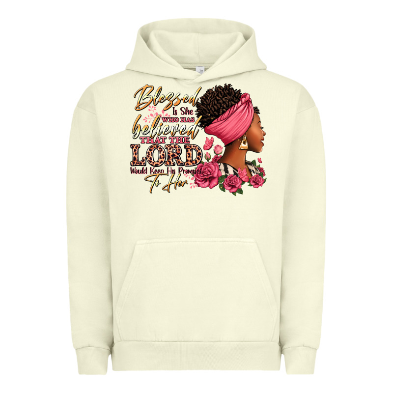 Blessed Is She Who Has Believed Afro Woman Urban Hoodie by RanaPortraitStore | Teevron