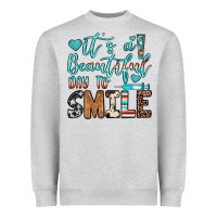 Heather Grey it’s a beautiful day to smile Heavyweight Sweatshirt - JahusDesignShop
