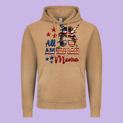 All American Mama Vintage Hoodie Designed By Lillyallendesigns