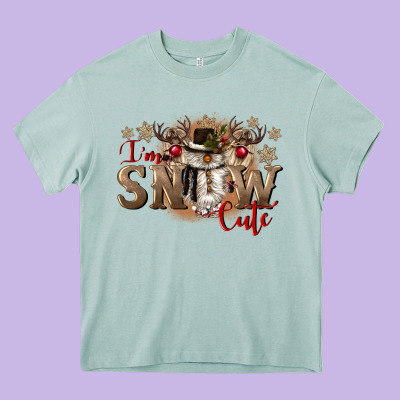 Im Snow Cute Heavy Core Tee Designed By Cowgirlartshop