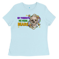 Baby Blue On tuesdays we wear beads skull Ladies Tee - FaDigitalArtStudio