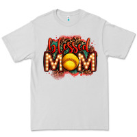Dove Grey blessed softball mom lightbulb letters Premium Tee - OliviaCreatesArt