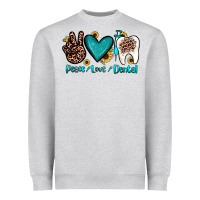 Heather Grey peace love dental Heavyweight Sweatshirt - JahusDesignShop