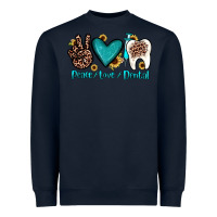 Navy peace love dental Heavyweight Sweatshirt - JahusDesignShop