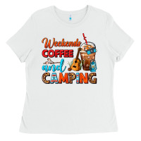 White weekends coffee and camping frappe coffee Ladies Tee - FaDigitalArtStudio