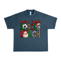 Midnight Navy Santa's Favorite Soccer Coach For Christmas Urban Heavy Tee - FaDigitalArtStudio