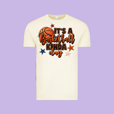 It's A Basketball Kinda Day Vintage Tee Designed By Fadigitalartstudio
