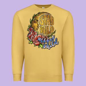 Stay Wild Moon Child Premium Sweatshirt Designed By Jahusdesignshop