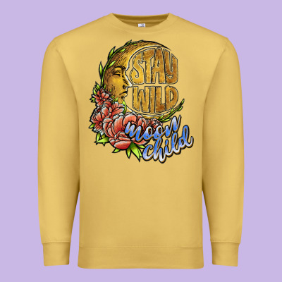 Stay Wild Moon Child Premium Sweatshirt Designed By Jahusdesignshop