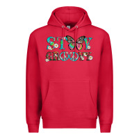 Cardinal stay groovy with butterfly peace sign and flowers Premium Hoodie - Artiststas