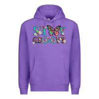 Purple stay groovy with butterfly peace sign and flowers Premium Hoodie - Artiststas
