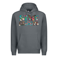 Rock stay groovy with butterfly peace sign and flowers Premium Hoodie - Artiststas