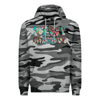 Slate Camo stay groovy with butterfly peace sign and flowers Premium Hoodie - Artiststas