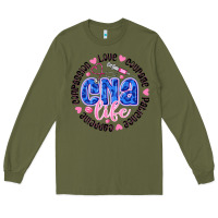 Army Green CNA Life Long Sleeve Tee - CowhideDigitalArt