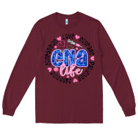 Burgundy CNA Life Long Sleeve Tee - CowhideDigitalArt