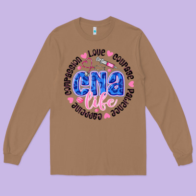 Cna Life Long Sleeve Tee Designed By Cowhidedigitalart