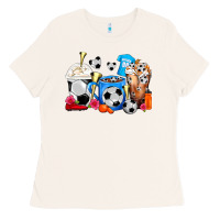 Bone Soccer Coffee Cups Ladies Tee - FaDigitalArtStudio