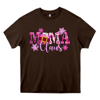 Chocolate Brown mama claus pink christmas Heavy Core Tee - CowGirlArtShop
