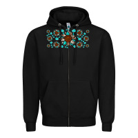 Black cowhide leopard sunflower gemstone Zipper Hoodie - JahusDesignShop
