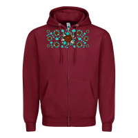 Burgundy cowhide leopard sunflower gemstone Zipper Hoodie - JahusDesignShop