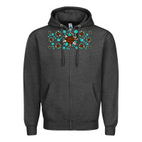 Charcoal Heather cowhide leopard sunflower gemstone Zipper Hoodie - JahusDesignShop