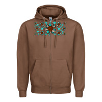 Chestnut cowhide leopard sunflower gemstone Zipper Hoodie - JahusDesignShop