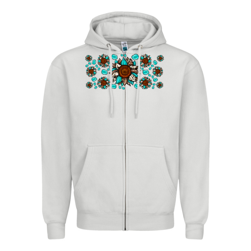 Cowhide Leopard Sunflower Gemstone Zipper Hoodie by JahusDesignShop | Teevron