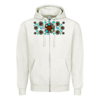 Oatmeal Heather cowhide leopard sunflower gemstone Zipper Hoodie - JahusDesignShop