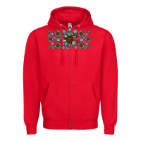 Red cowhide leopard sunflower gemstone Zipper Hoodie - JahusDesignShop