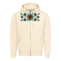 Sandshell cowhide leopard sunflower gemstone Zipper Hoodie - JahusDesignShop