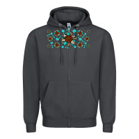Smoke cowhide leopard sunflower gemstone Zipper Hoodie - JahusDesignShop
