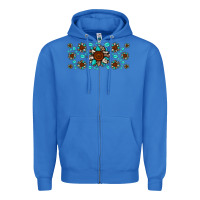 True Royal cowhide leopard sunflower gemstone Zipper Hoodie - JahusDesignShop