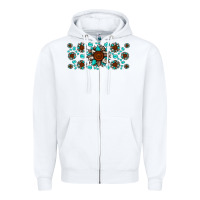 White cowhide leopard sunflower gemstone Zipper Hoodie - JahusDesignShop