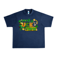 Navy one lucky mama Urban Heavy Tee - FaDigitalArtStudio