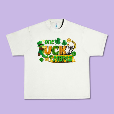 One Lucky Mama Urban Heavy Tee Designed By Fadigitalartstudio