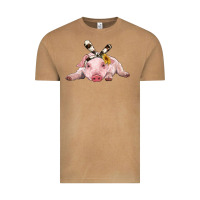 Vintage Camel baby pig with cowhide ribbon Vintage Tee - RanaPortraitStore