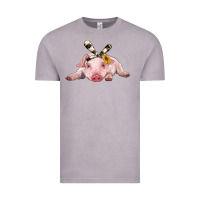 Vintage Zinc baby pig with cowhide ribbon Vintage Tee - RanaPortraitStore