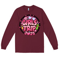 Burgundy Grils Trip 2025 Long Sleeve Tee - CowhideDigitalArt