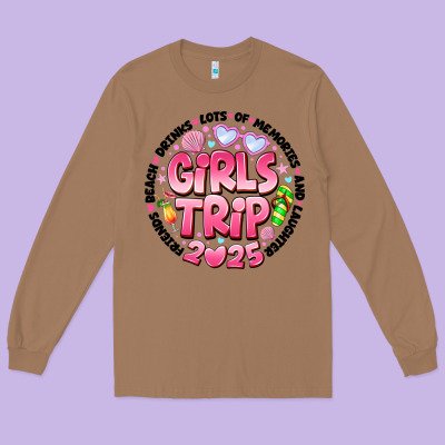 Grils Trip 2025 Long Sleeve Tee Designed By Cowhidedigitalart
