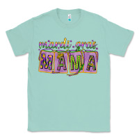Seafoam Mardi gras mama with beads mother's day Classic Tee - HowdyJamesFarm