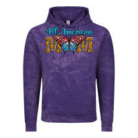 Cloud Purple All American Mom Butterfly Vintage Hoodie - LillyAllenDesigns