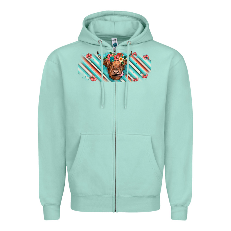 Cow Floral Zipper Hoodie by JahusDesignShop | Teevron