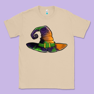 Purple Leopard Witch Hat Classic Tee Designed By Jasminsmagicworld