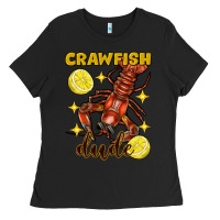 Black Mardi Gras Crawfish dude Ladies Tee - FaDigitalArtStudio
