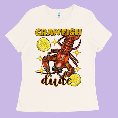 Mardi Gras Crawfish Dude Ladies Tee Designed By Fadigitalartstudio